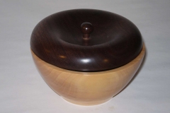 Small Pear Wood Bowl with Walnut Lid