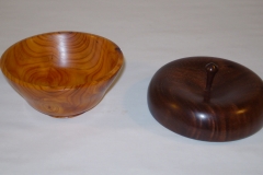Yew Bowl with Walnut Lid